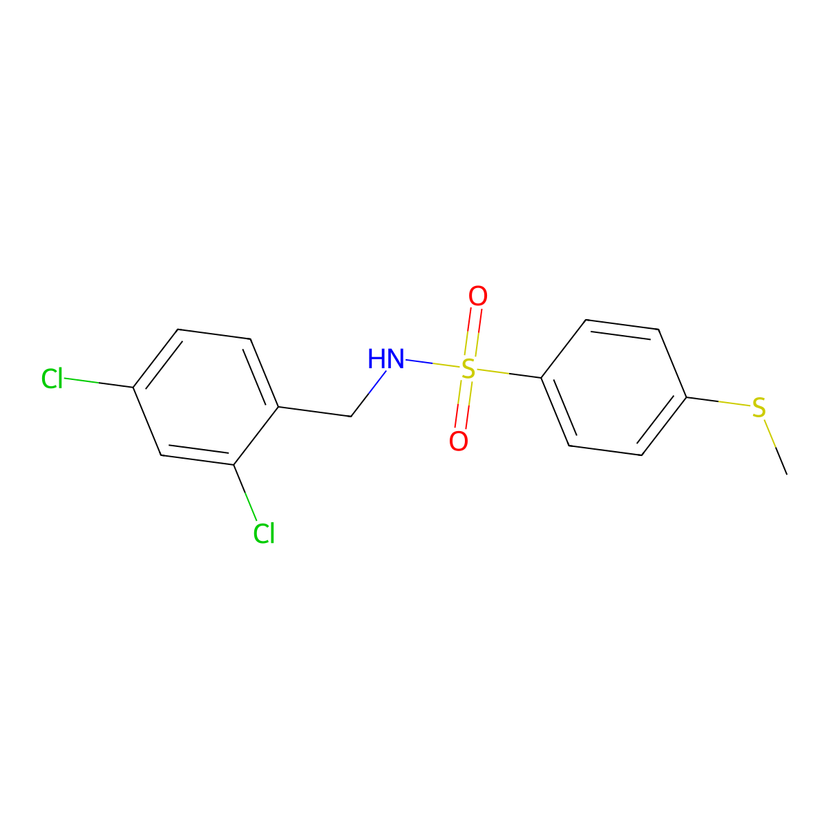 N-[(2,4-dichlorophenyl)methyl]-4-methylsulfanylbenzenesulfonamide molecular structure, CAS 827004-89-7