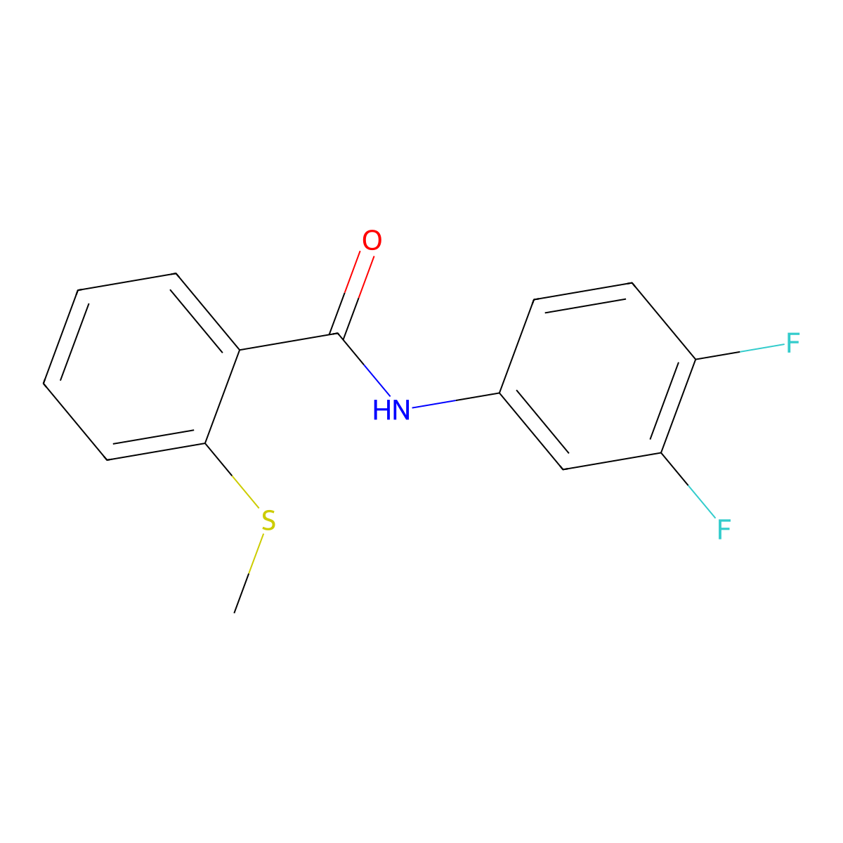 N-(3,4-difluorophenyl)-2-methylsulfanylbenzamide molecular structure, CAS 827005-44-7