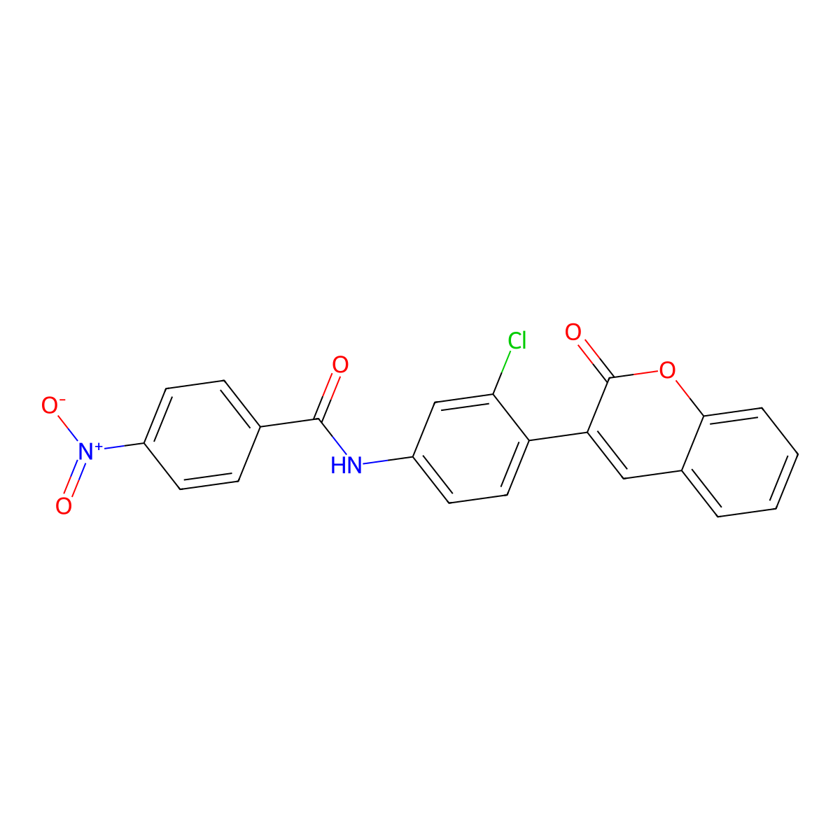 N-[3-chloro-4-(2-oxochromen-3-yl)phenyl]-4-nitrobenzamide molecular structure, CAS 827005-58-3