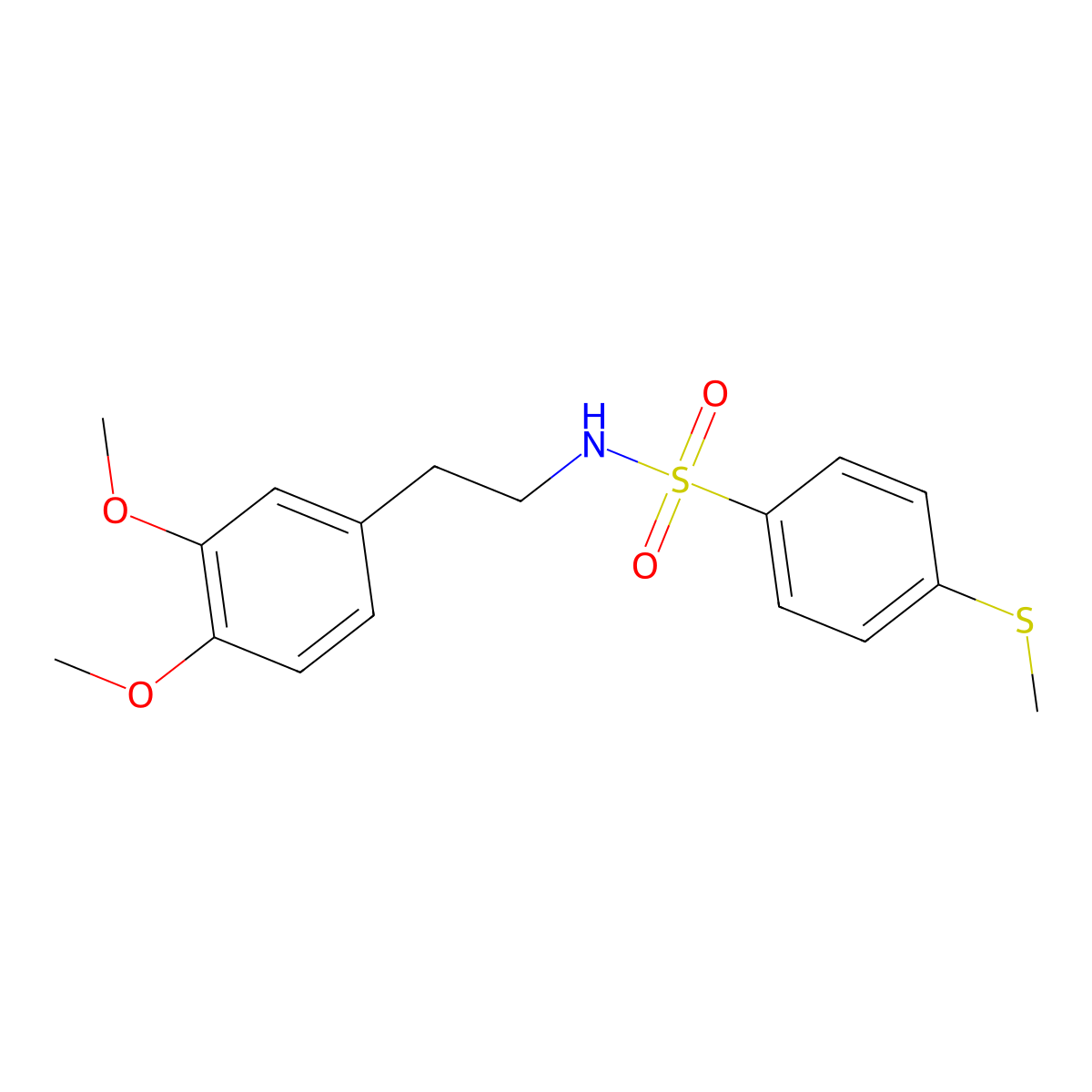 N-[2-(3,4-dimethoxyphenyl)ethyl]-4-methylsulfanylbenzenesulfonamide molecular structure, CAS 827006-24-6