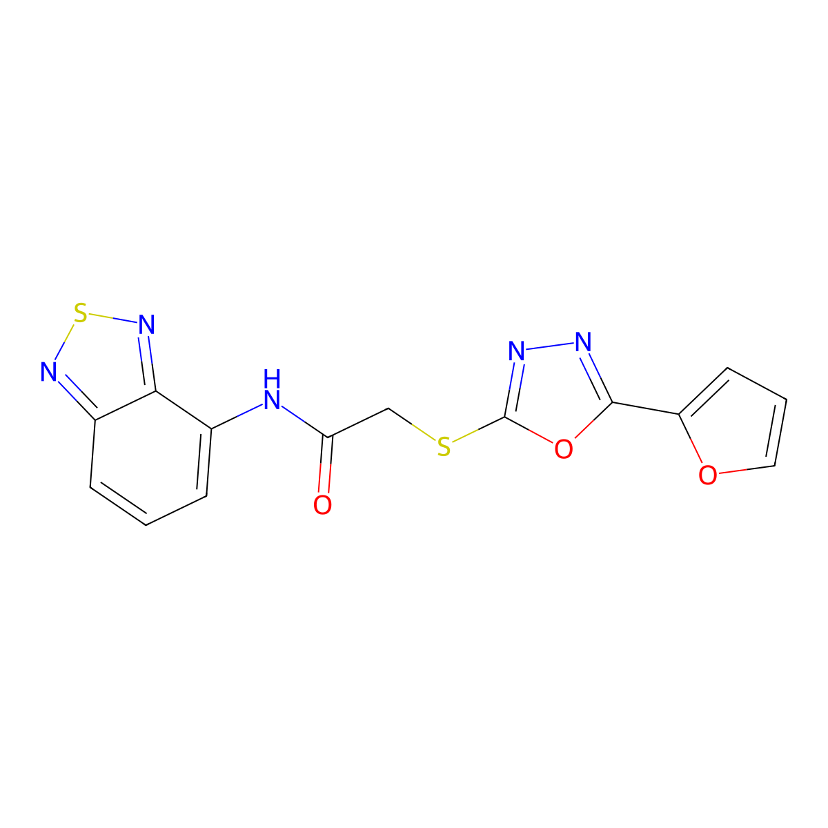 N-(2,1,3-benzothiadiazol-4-yl)-2-[[5-(furan-2-yl)-1,3,4-oxadiazol-2-yl]sulfanyl]acetamide molecular structure, CAS 827006-27-9