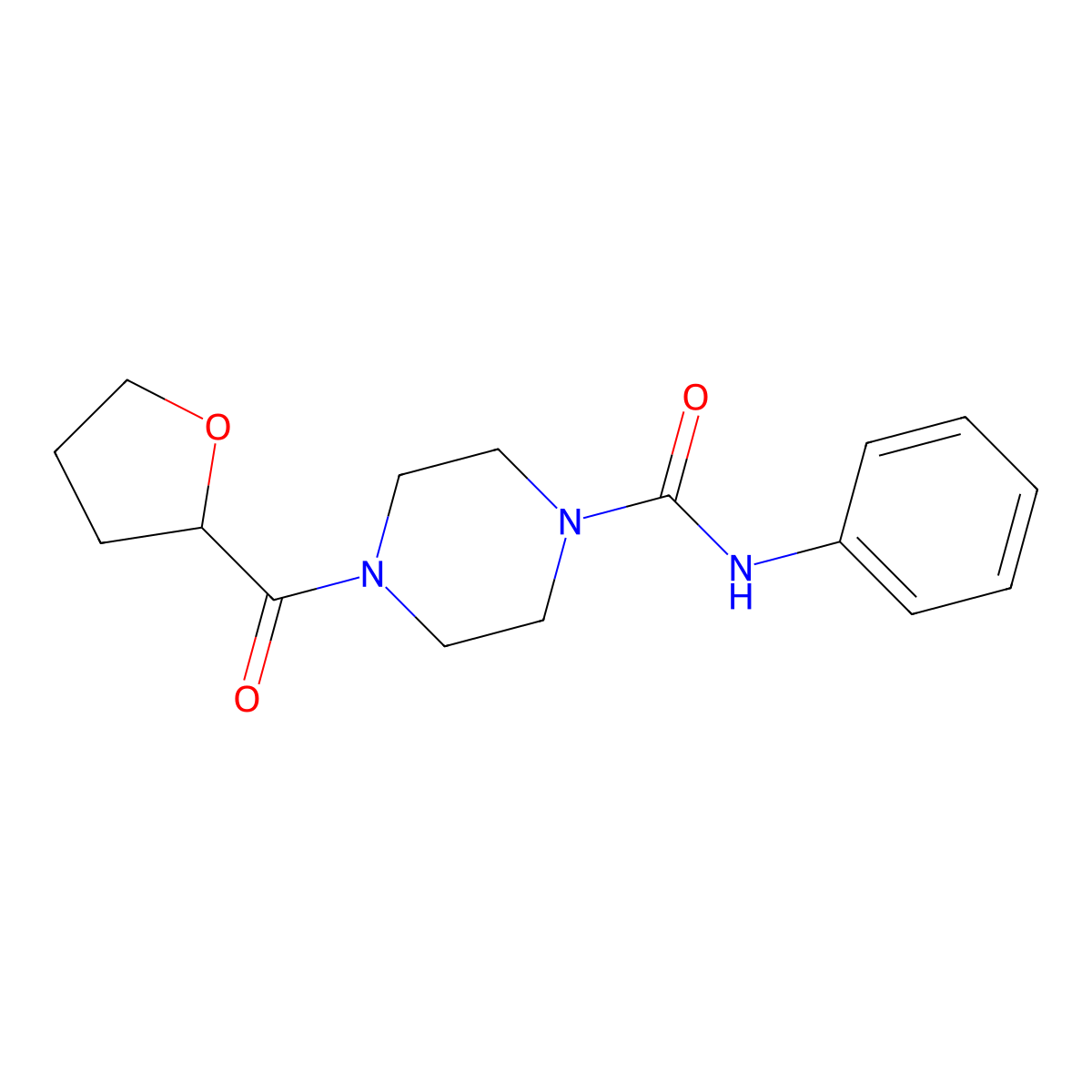 4-(oxolane-2-carbonyl)-N-phenylpiperazine-1-carboxamide molecular structure, CAS 827006-32-6