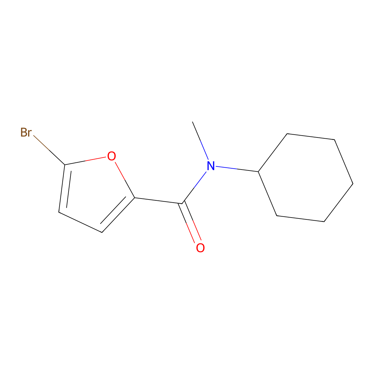 5-bromo-N-cyclohexyl-N-methylfuran-2-carboxamide molecular structure, CAS 827006-57-5