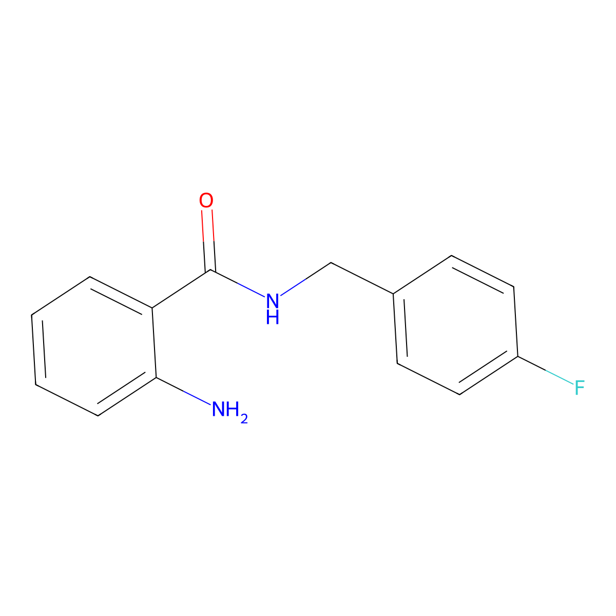 2-amino-N-(4-fluorobenzyl)benzamide molecular structure, CAS 827006-84-8