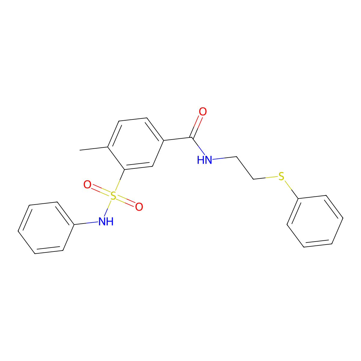 4-methyl-3-(phenylsulfamoyl)-N-(2-phenylsulfanylethyl)benzamide molecular structure, CAS 827006-94-0