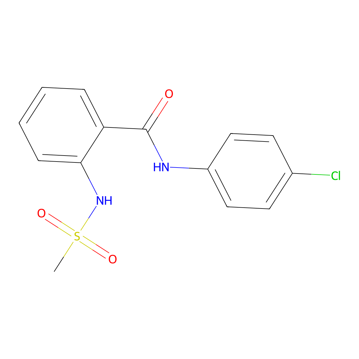 N-(4-chlorophenyl)-2-(methanesulfonamido)benzamide molecular structure, CAS 827007-07-8