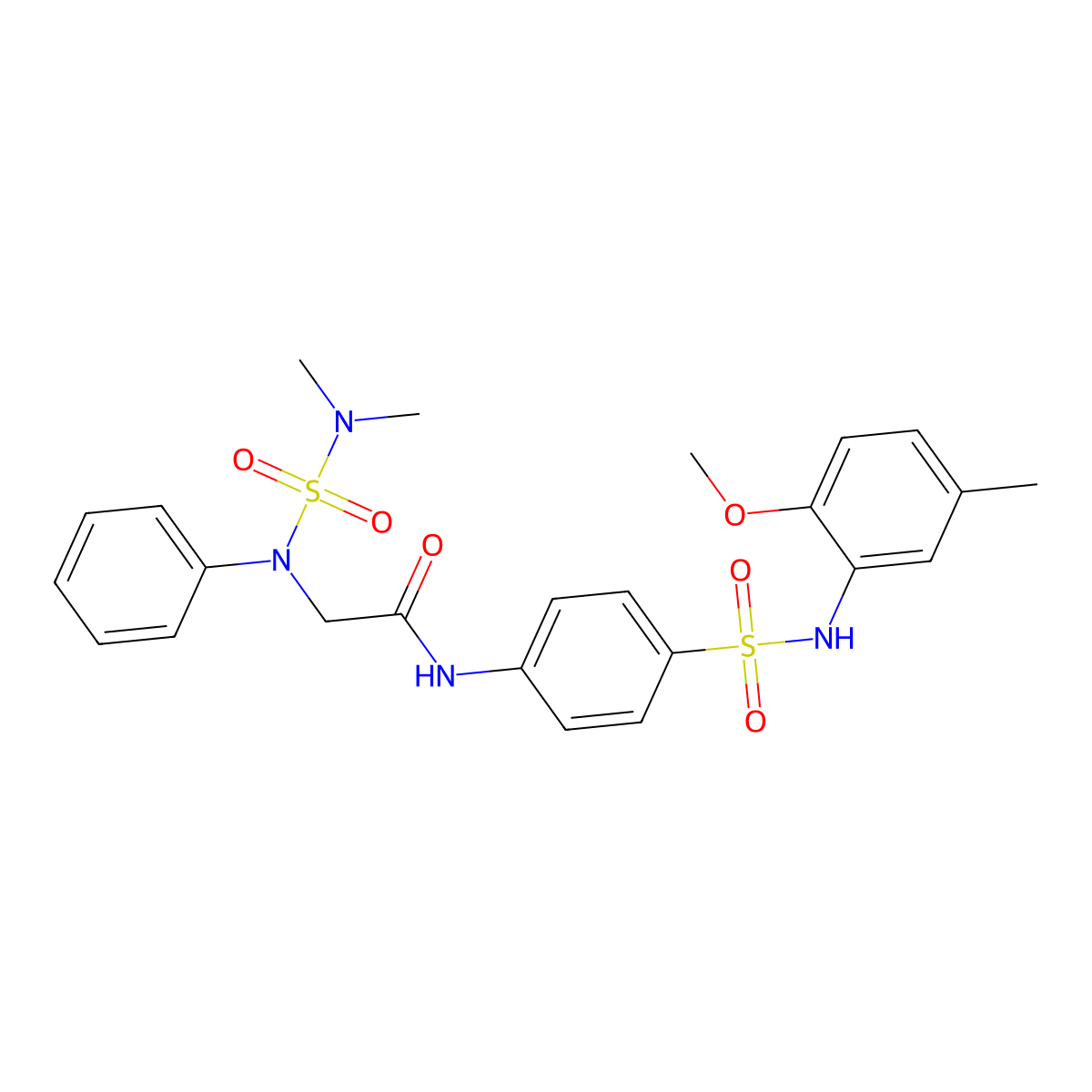 2-[N-(dimethylsulfamoyl)anilino]-N-[4-[(2-methoxy-5-methylphenyl)sulfamoyl]phenyl]acetamide molecular structure, CAS 827007-24-9
