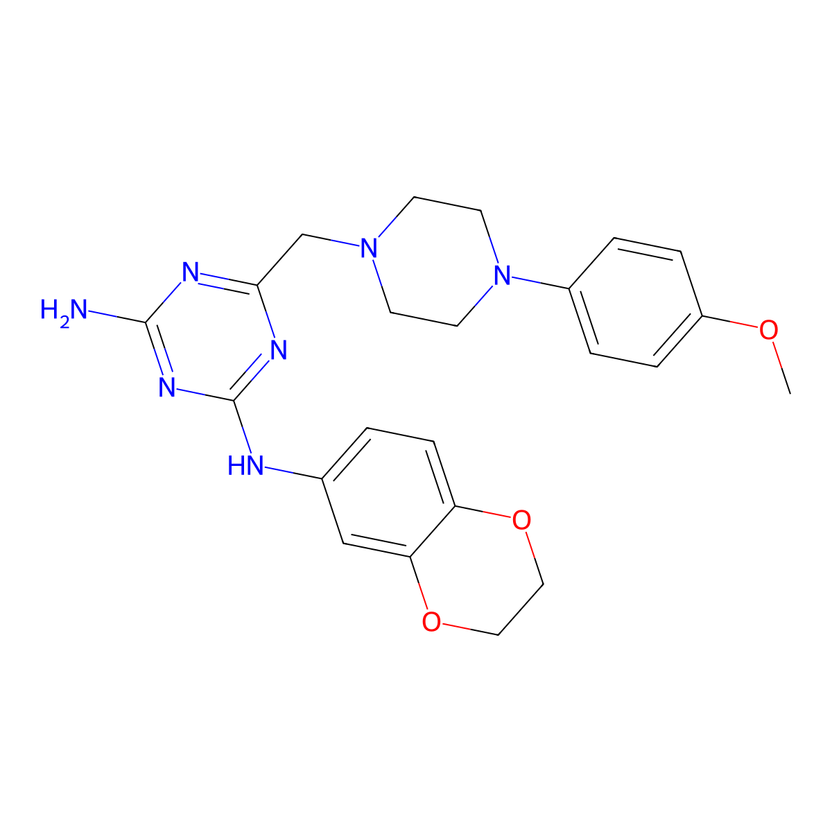 N-(4-amino-6-{[4-(4-methoxyphenyl)piperazino]methyl}-1,3,5-triazin-2-yl)-N-(2,3-dihydro-1,4-benzodioxin-6-yl)amine molecular structure, CAS 827007-33-0
