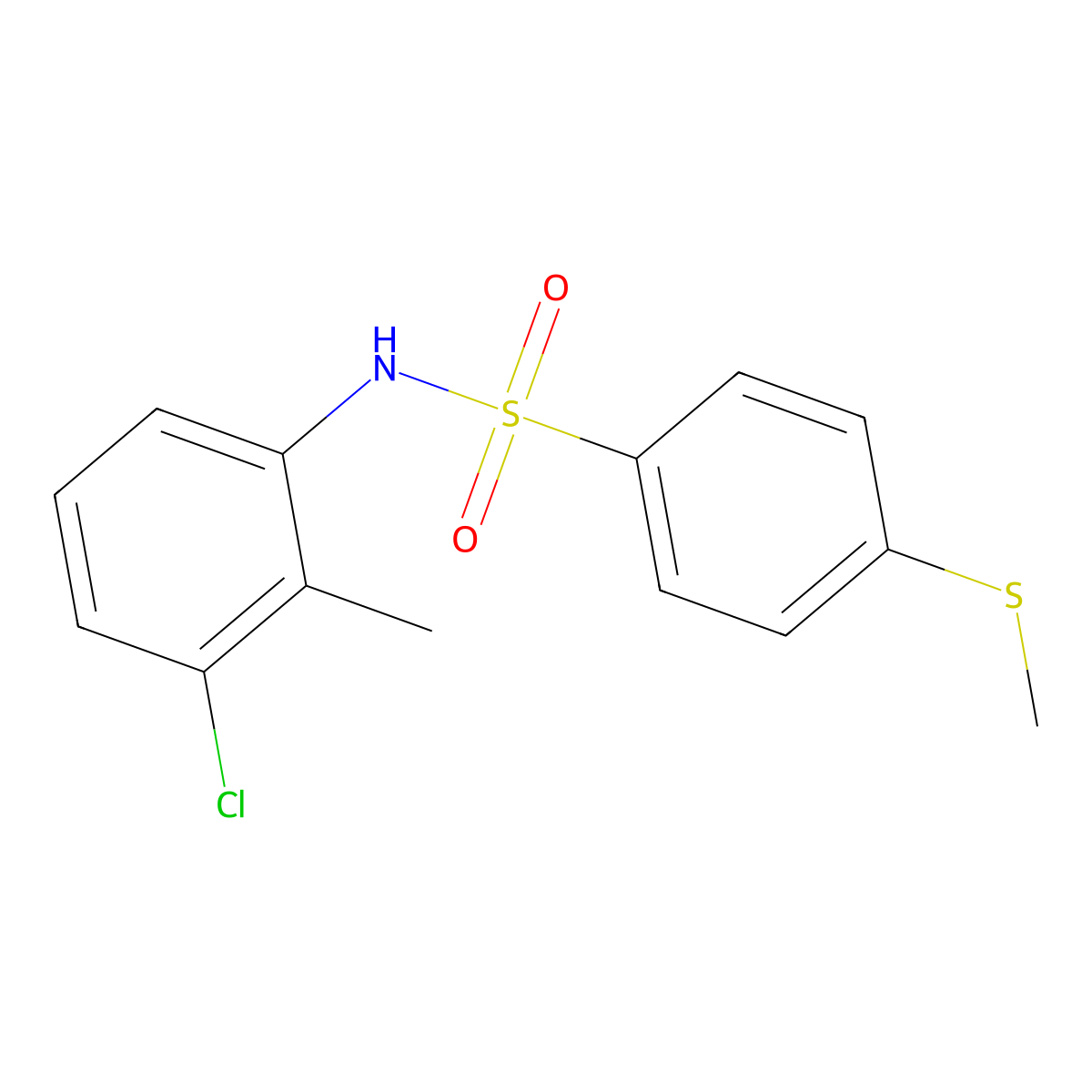 N-(3-chloro-2-methylphenyl)-4-methylsulfanylbenzenesulfonamide molecular structure, CAS 827007-36-3