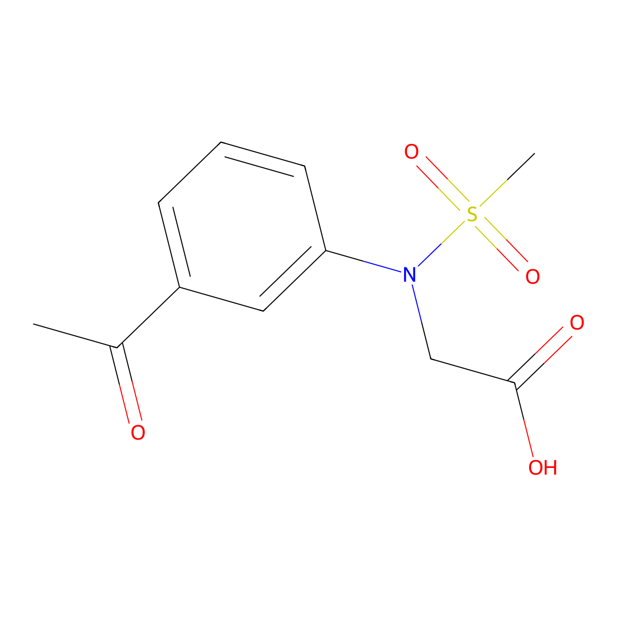 N-(3-acetylphenyl)-N-(methylsulfonyl)glycine molecular structure, CAS 827007-49-8