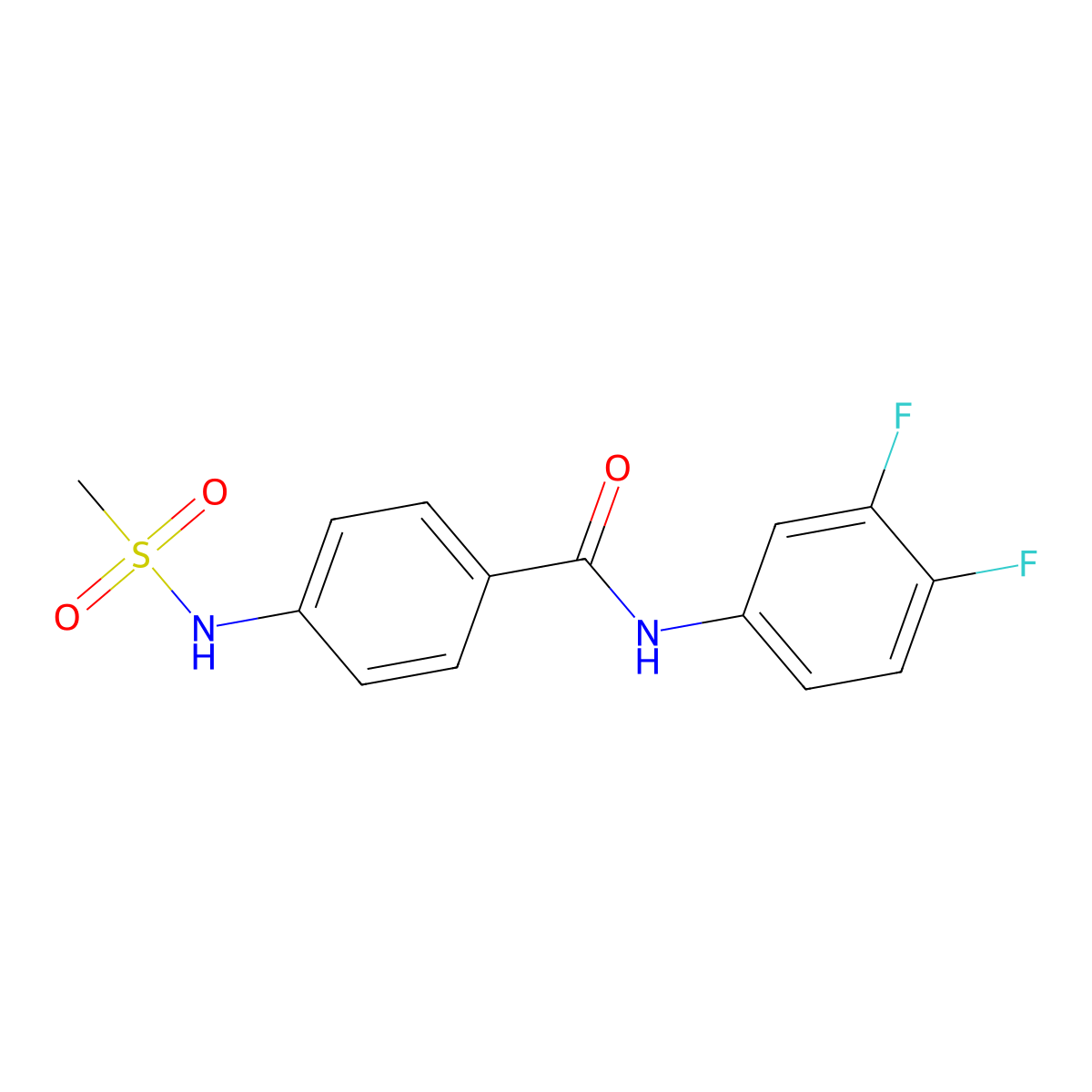 N-(3,4-difluorophenyl)-4-(methanesulfonamido)benzamide molecular structure, CAS 827007-56-7