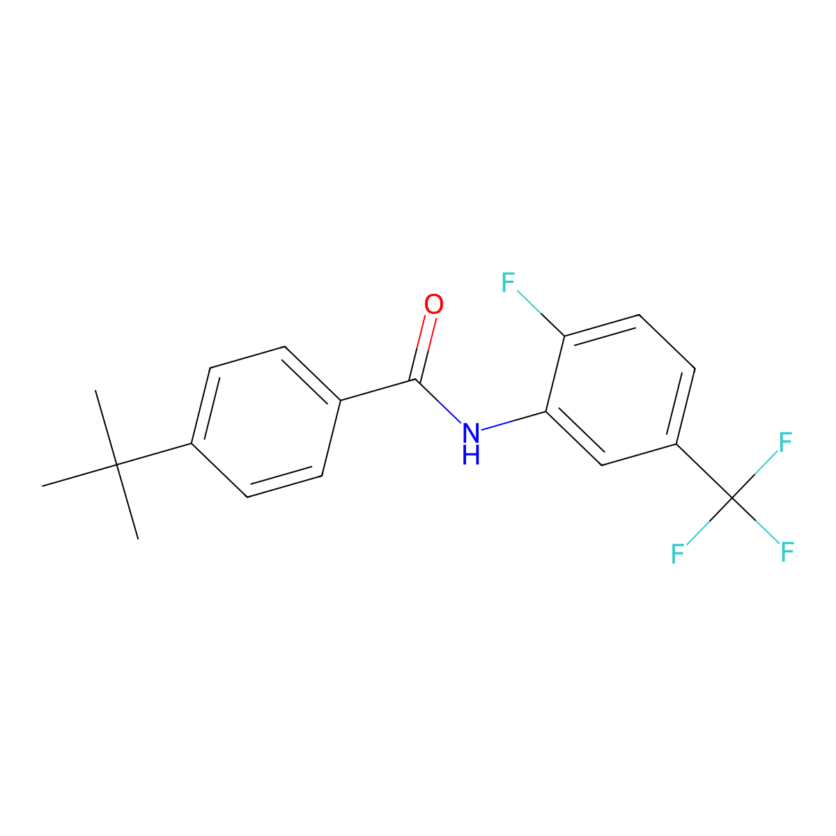 4-tert-butyl-N-[2-fluoro-5-(trifluoromethyl)phenyl]benzamide molecular structure, CAS 827008-07-1