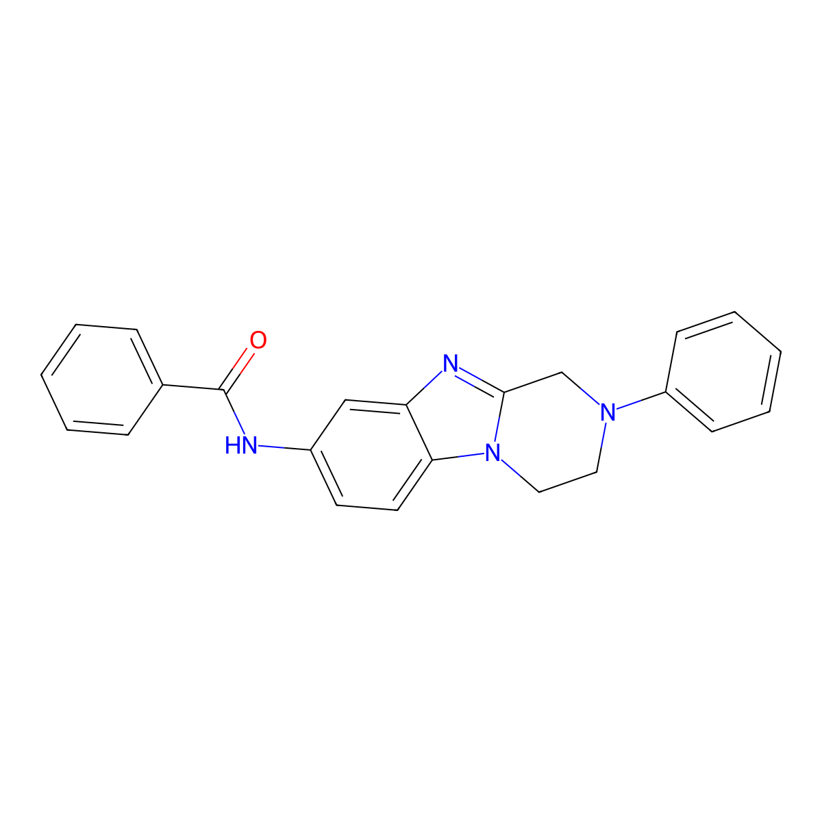 N-(2-phenyl-3,4-dihydro-1H-pyrazino[1,2-a]benzimidazol-8-yl)benzamide molecular structure, CAS 827008-53-7