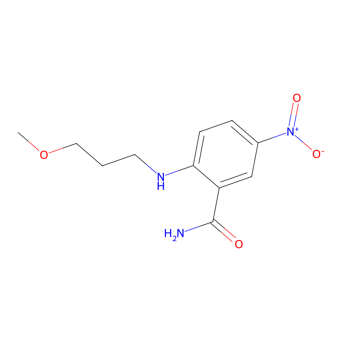 2-(3-Methoxypropylamino)-5-nitrobenzamide molecular structure, CAS 827008-72-0