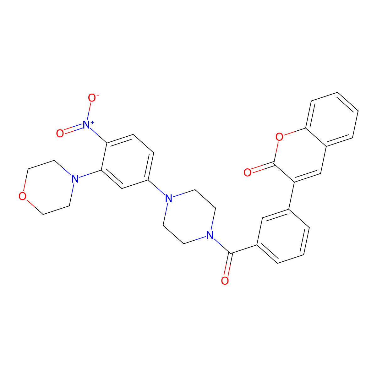 3-[3-[4-(3-Morpholin-4-yl-4-nitrophenyl)piperazine-1-carbonyl]phenyl]chromen-2-one molecular structure, CAS 827009-48-3