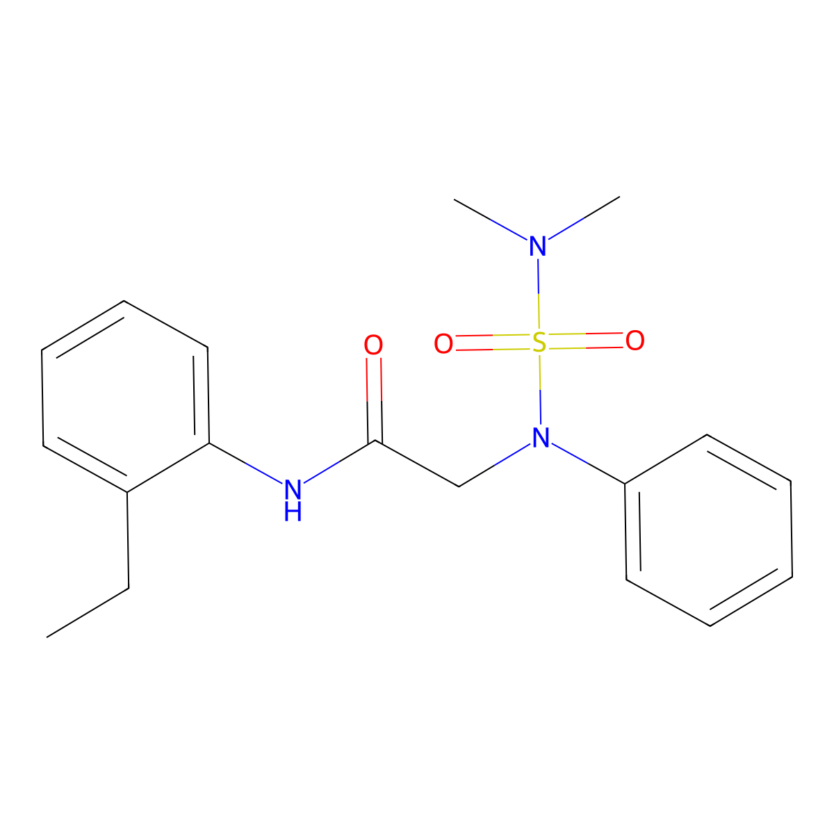 2-[N-(dimethylsulfamoyl)anilino]-N-(2-ethylphenyl)acetamide molecular structure, CAS 827009-49-4
