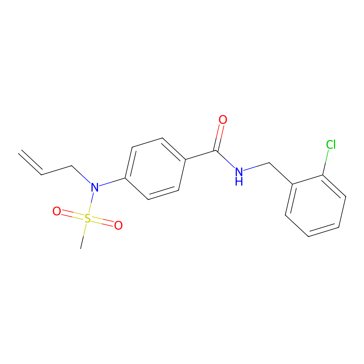 N-[(2-chlorophenyl)methyl]-4-[methylsulfonyl(prop-2-enyl)amino]benzamide molecular structure, CAS 827009-91-6