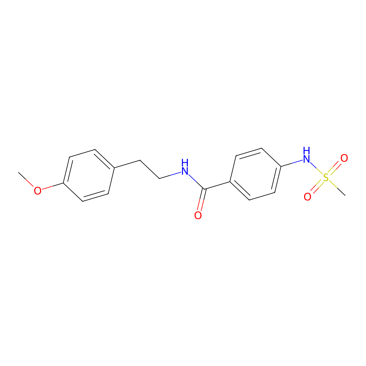 4-(methanesulfonamido)-N-[2-(4-methoxyphenyl)ethyl]benzamide molecular structure, CAS 827010-24-2