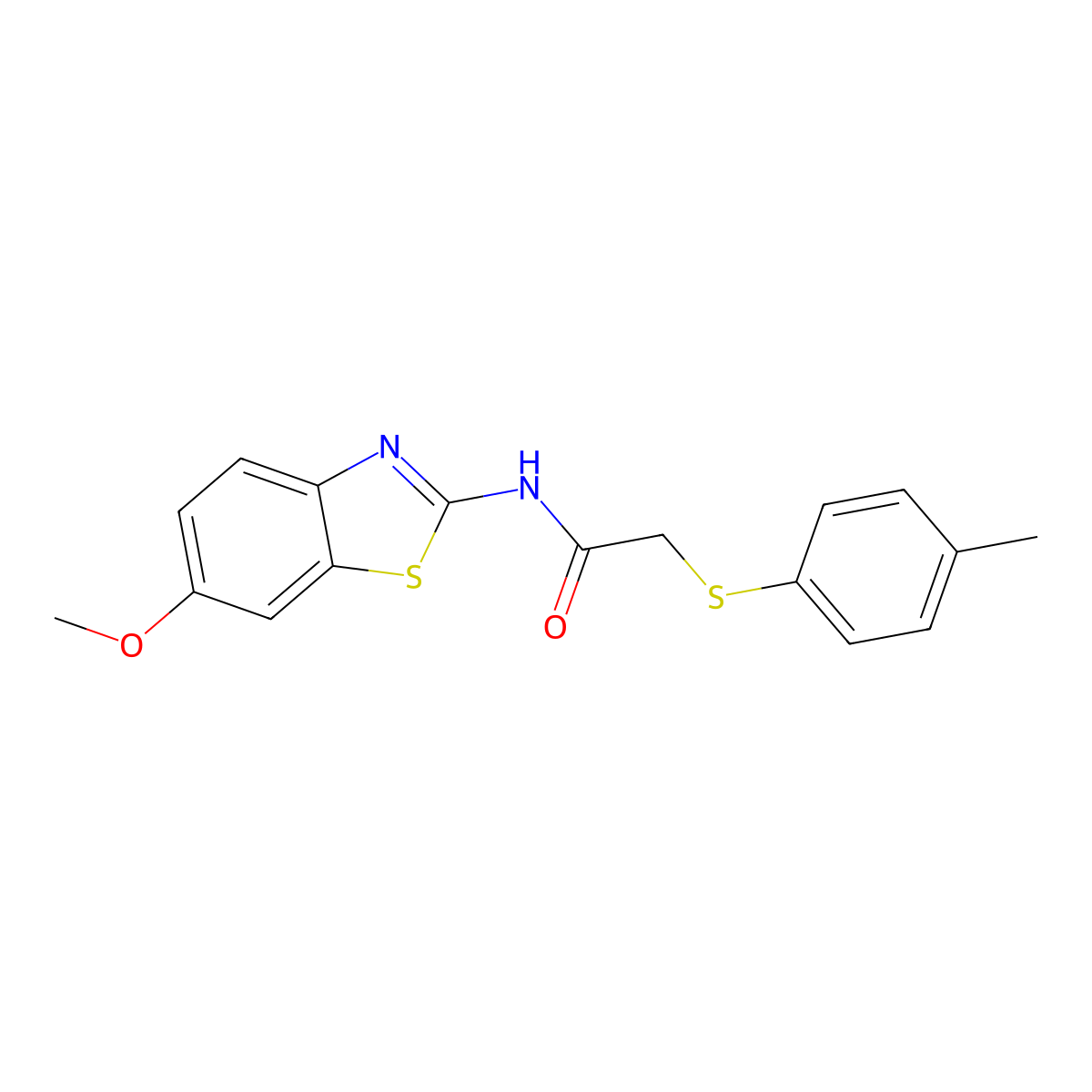 N-(6-methoxy-1,3-benzothiazol-2-yl)-2-[(4-methylphenyl)sulfanyl]acetamide molecular structure, CAS 827010-69-5