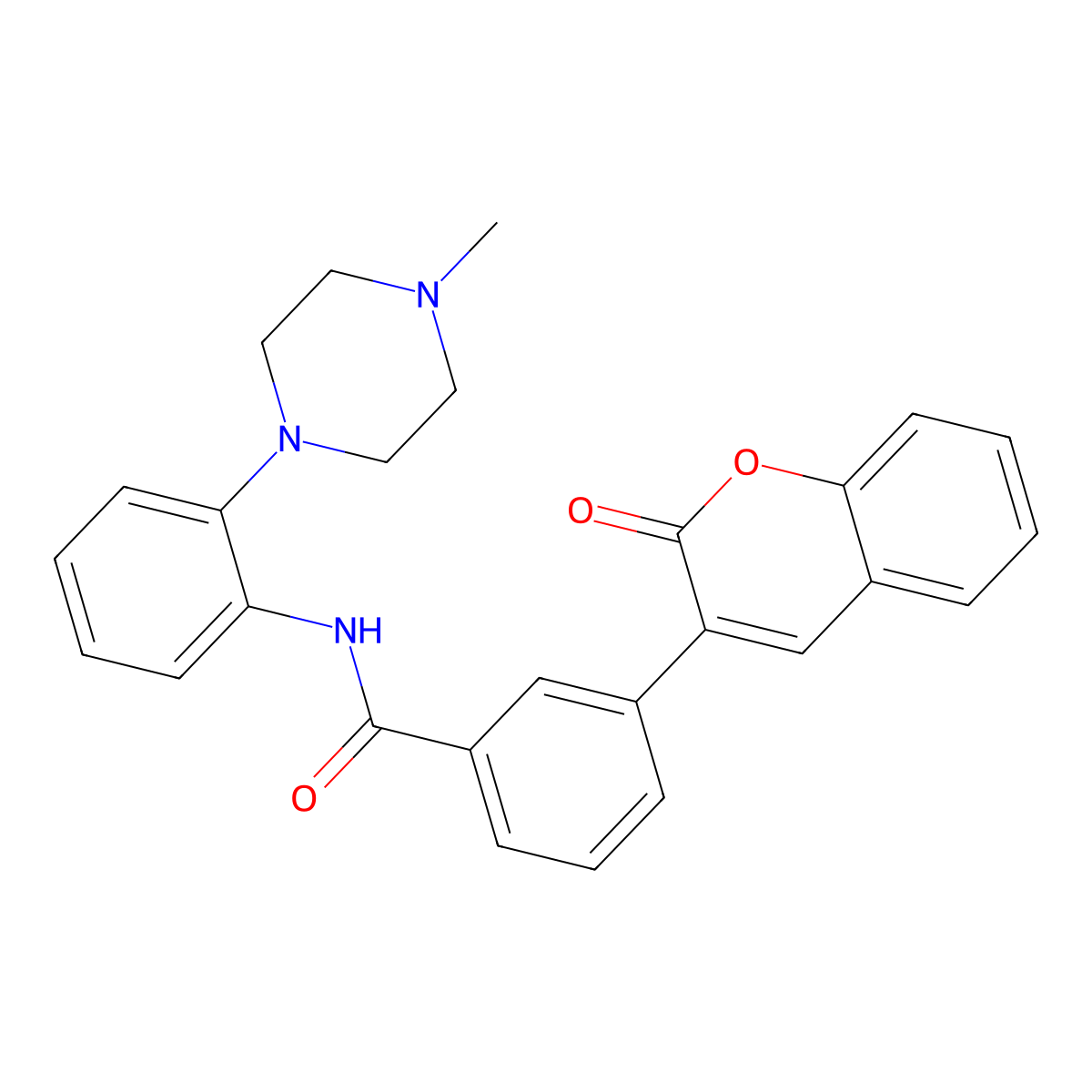 N-[2-(4-methylpiperazin-1-yl)phenyl]-3-(2-oxochromen-3-yl)benzamide molecular structure, CAS 827010-77-5