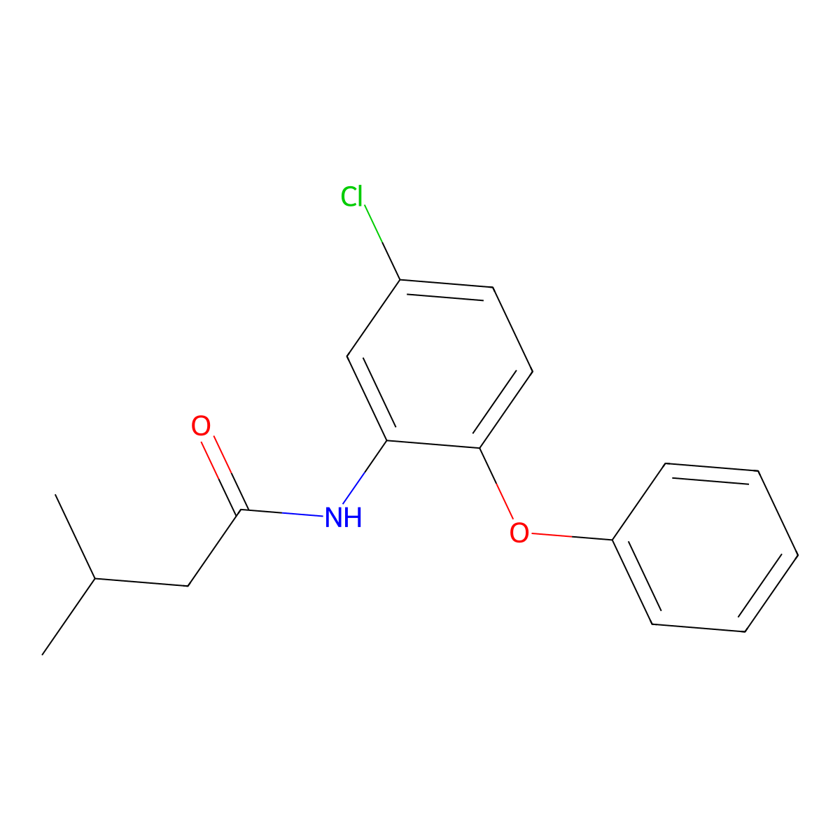 N-(5-chloro-2-phenoxyphenyl)-3-methylbutanamide molecular structure, CAS 827011-15-4