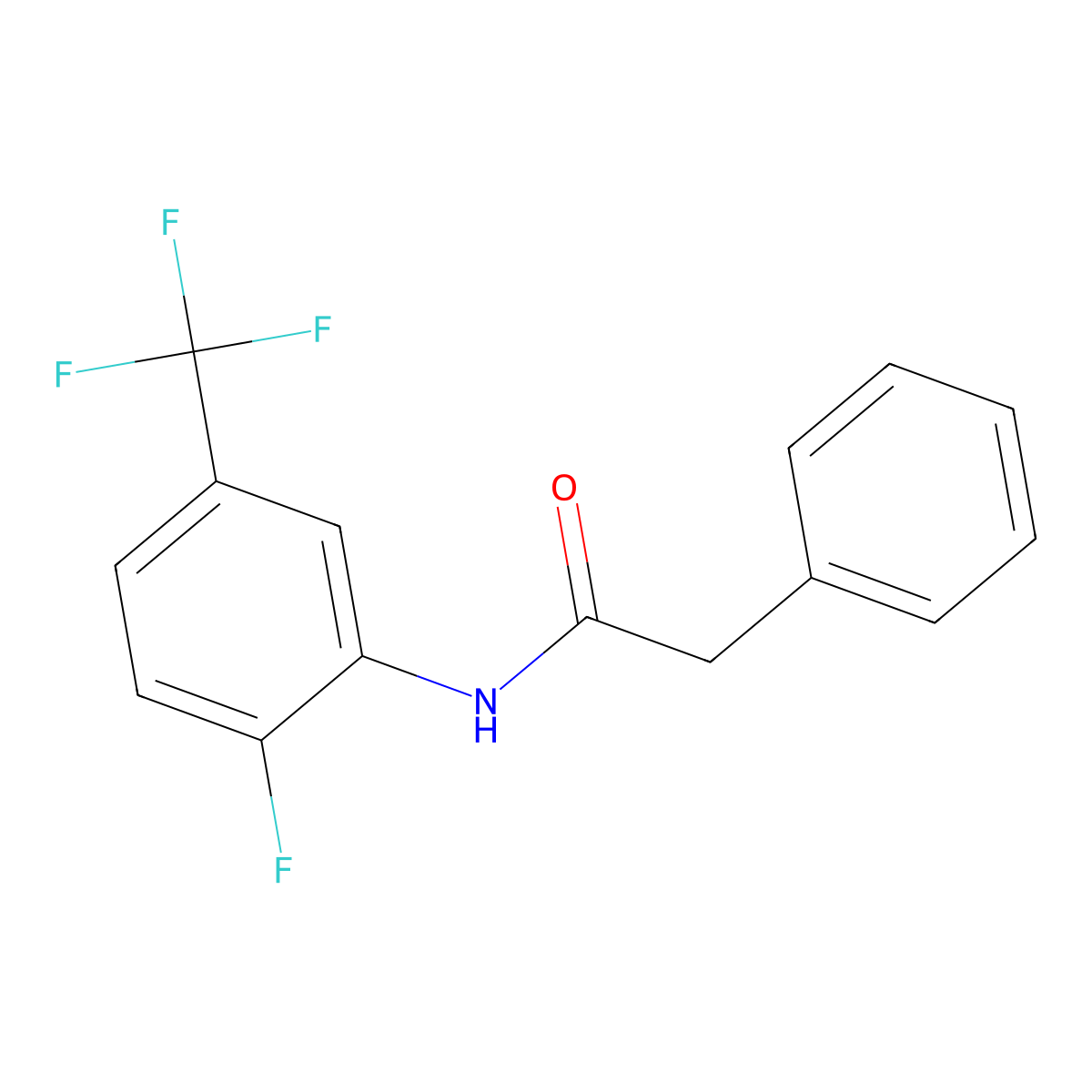 N-[2-fluoro-5-(trifluoromethyl)phenyl]-2-phenylacetamide molecular structure, CAS 827011-27-8