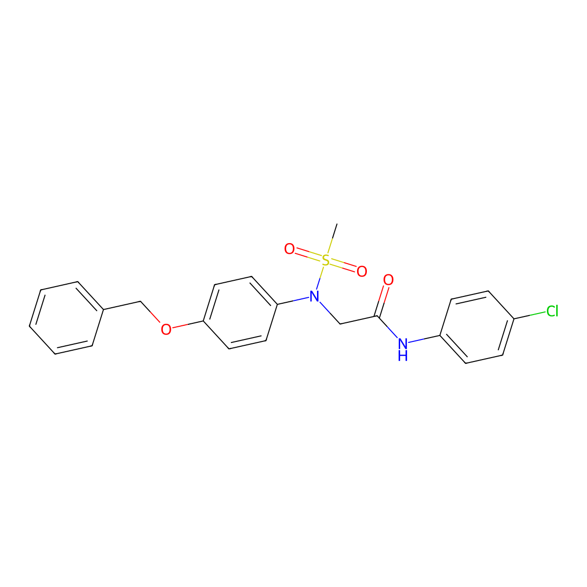N-(4-chlorophenyl)-2-(N-methylsulfonyl-4-phenylmethoxyanilino)acetamide molecular structure, CAS 827011-48-3