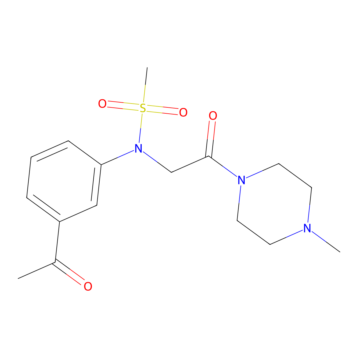 N-(3-acetylphenyl)-N-[2-(4-methylpiperazin-1-yl)-2-oxoethyl]methanesulfonamide molecular structure, CAS 827011-66-5