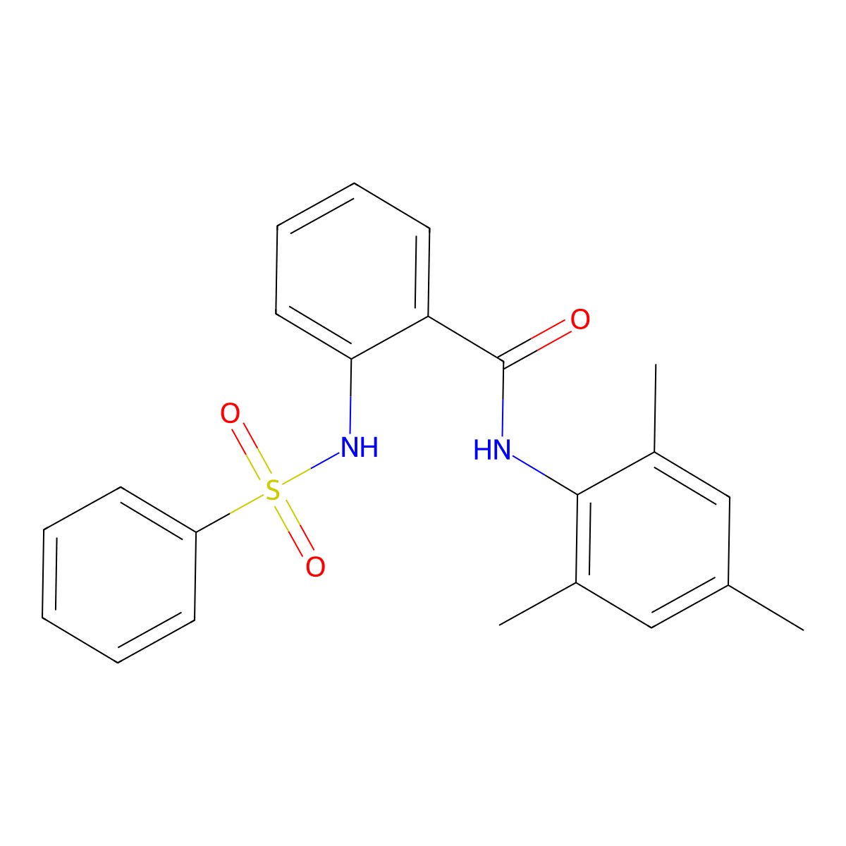 2-(benzenesulfonamido)-N-(2,4,6-trimethylphenyl)benzamide molecular structure, CAS 827012-37-3