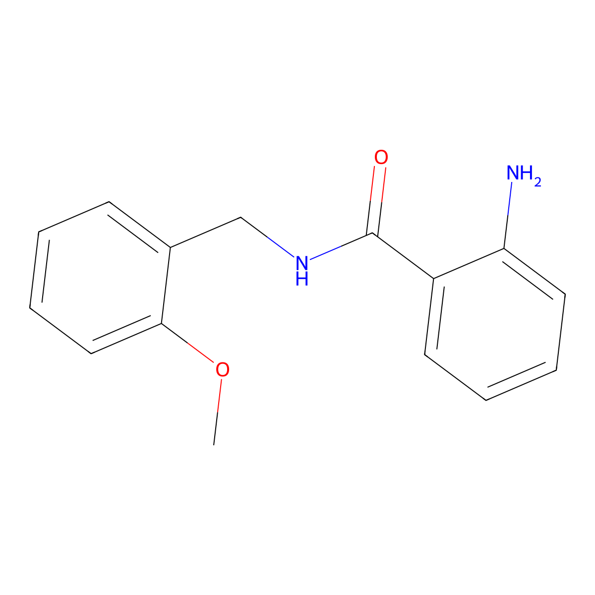 2-amino-N-(2-methoxybenzyl)benzamide molecular structure, CAS 827012-76-0