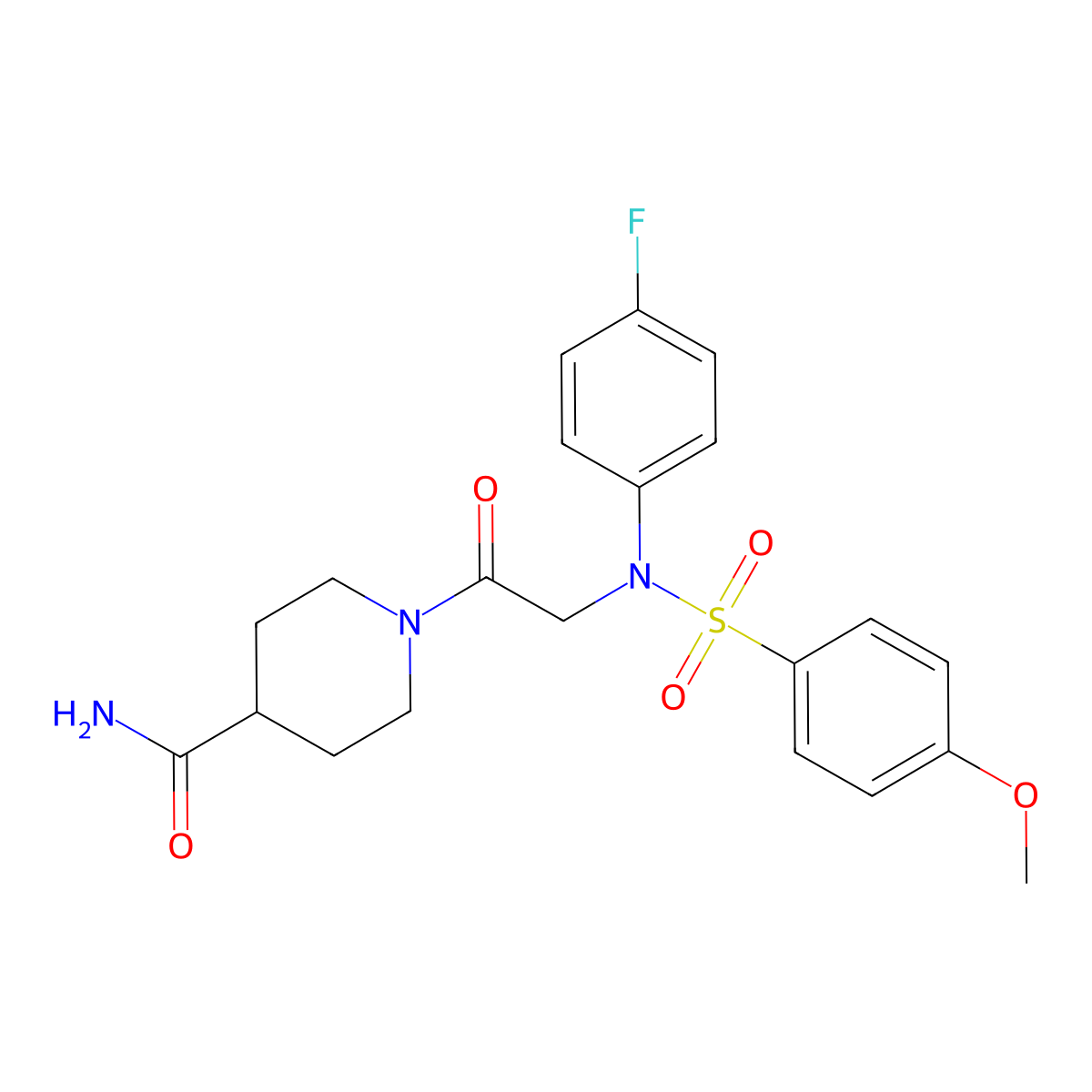 1-[2-(4-fluoro-N-(4-methoxyphenyl)sulfonylanilino)acetyl]piperidine-4-carboxamide molecular structure, CAS 827012-84-0