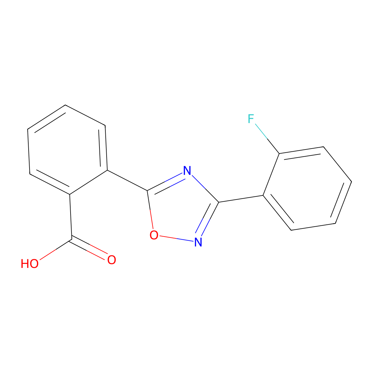 2-(3-(2-Fluorophenyl)-1,2,4-oxadiazol-5-yl)benzoic acid molecular structure, CAS 827012-92-0