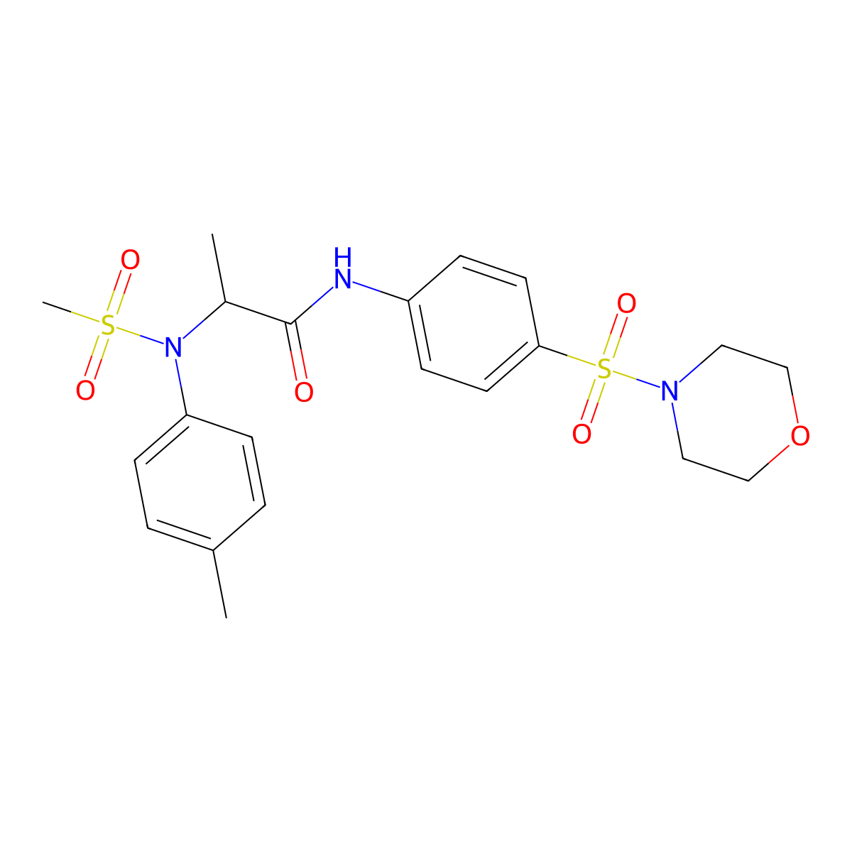 2-(4-methyl-N-methylsulfonylanilino)-N-(4-morpholin-4-ylsulfonylphenyl)propanamide molecular structure, CAS 827013-07-0