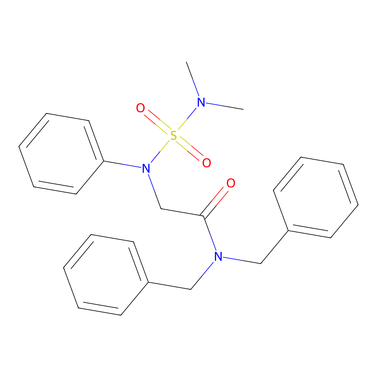 N,N-dibenzyl-2-[N-(dimethylsulfamoyl)anilino]acetamide molecular structure, CAS 827013-10-5