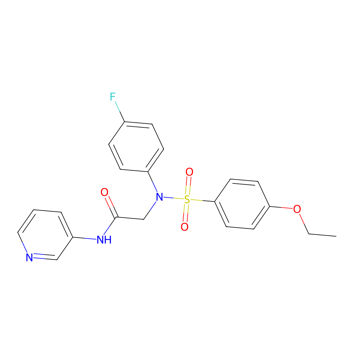 2-(N-(4-ethoxyphenyl)sulfonyl-4-fluoroanilino)-N-pyridin-3-ylacetamide molecular structure, CAS 827013-28-5