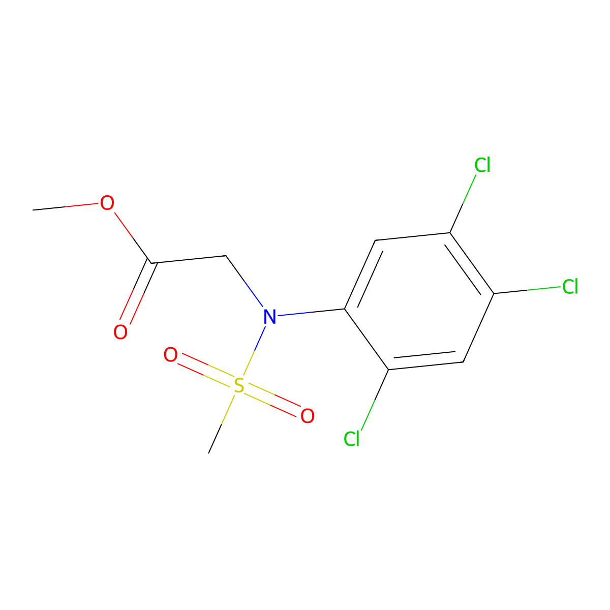 Methyl N-(methylsulfonyl)-N-(2,4,5-trichlorophenyl)glycinate molecular structure, CAS 827013-52-5