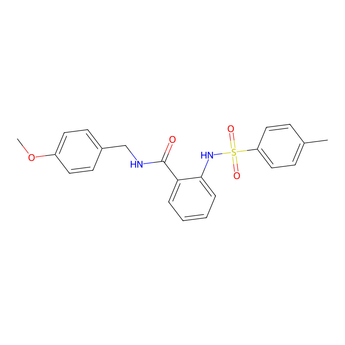 N-[(4-methoxyphenyl)methyl]-2-[(4-methylphenyl)sulfonylamino]benzamide molecular structure, CAS 827013-55-8