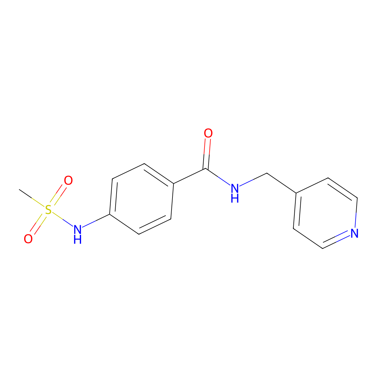 4-(methanesulfonamido)-N-(pyridin-4-ylmethyl)benzamide molecular structure, CAS 827013-67-2