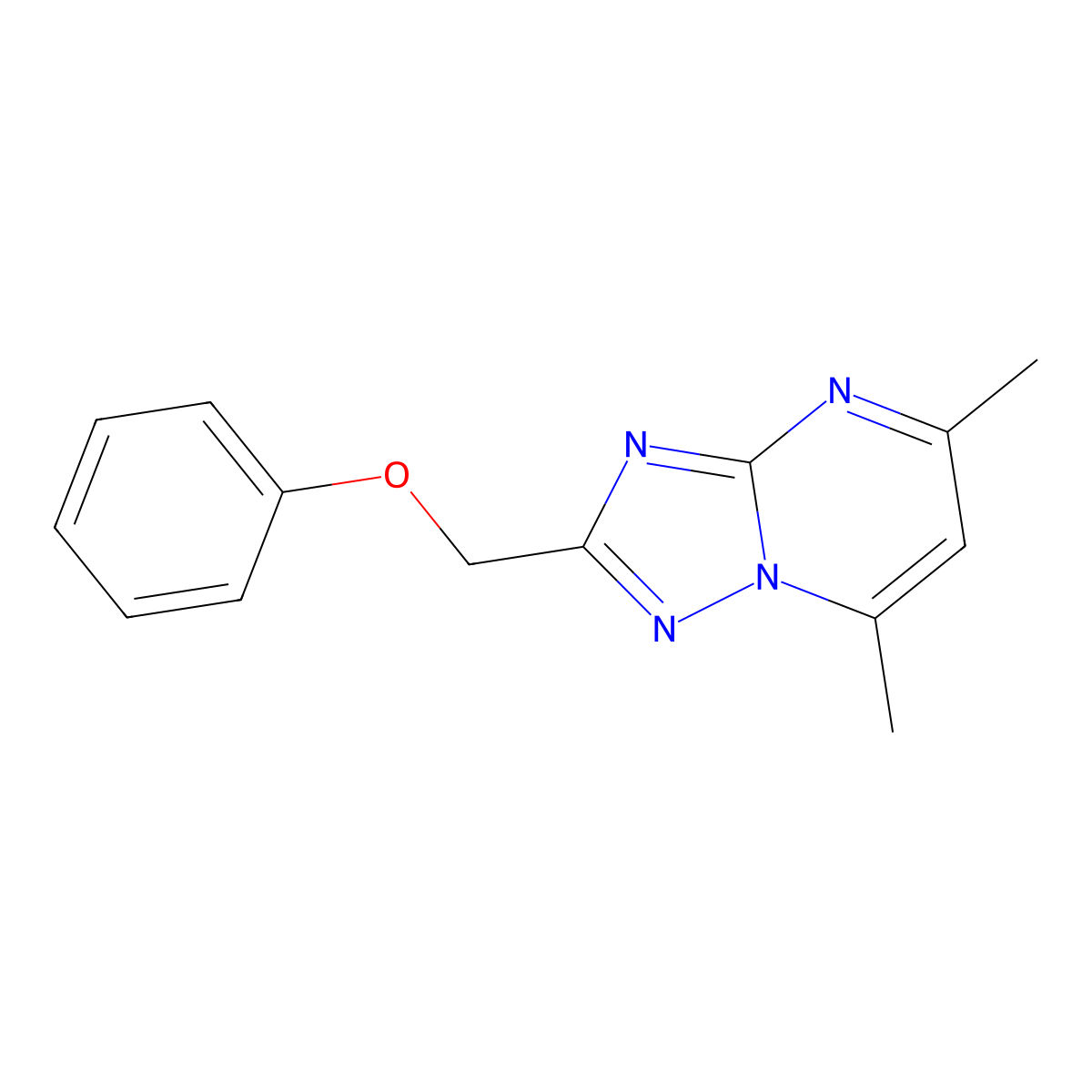 5,7-Dimethyl-2-(phenoxymethyl)-[1,2,4]triazolo[1,5-a]pyrimidine molecular structure, CAS 827013-72-9
