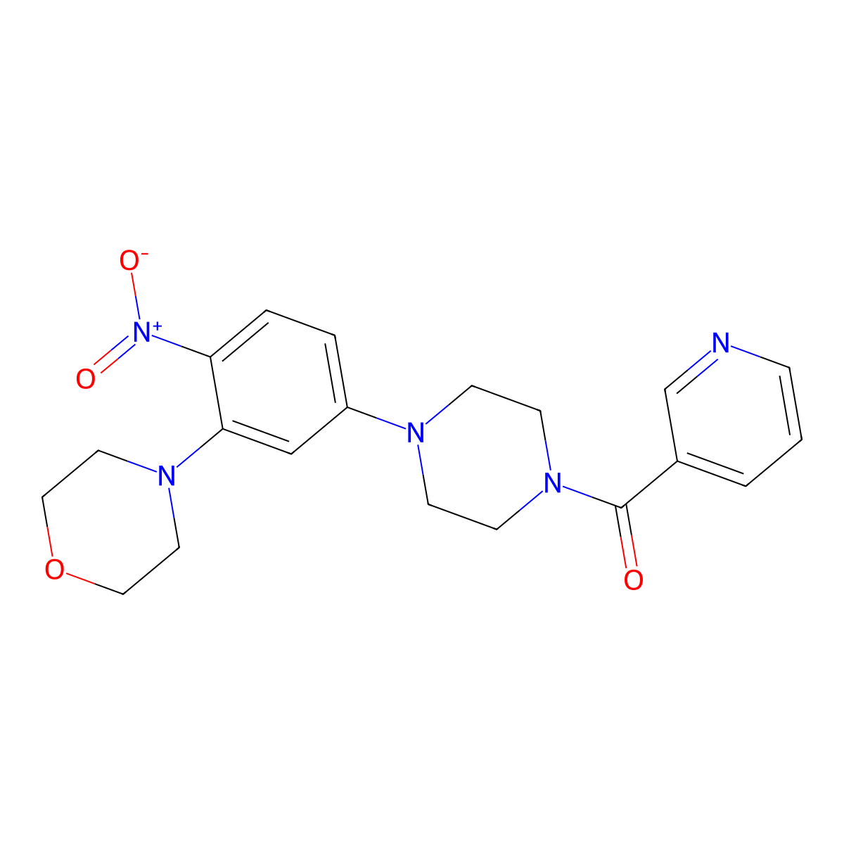 [4-(3-Morpholin-4-yl-4-nitrophenyl)piperazin-1-yl]-pyridin-3-ylmethanone molecular structure, CAS 827013-78-5