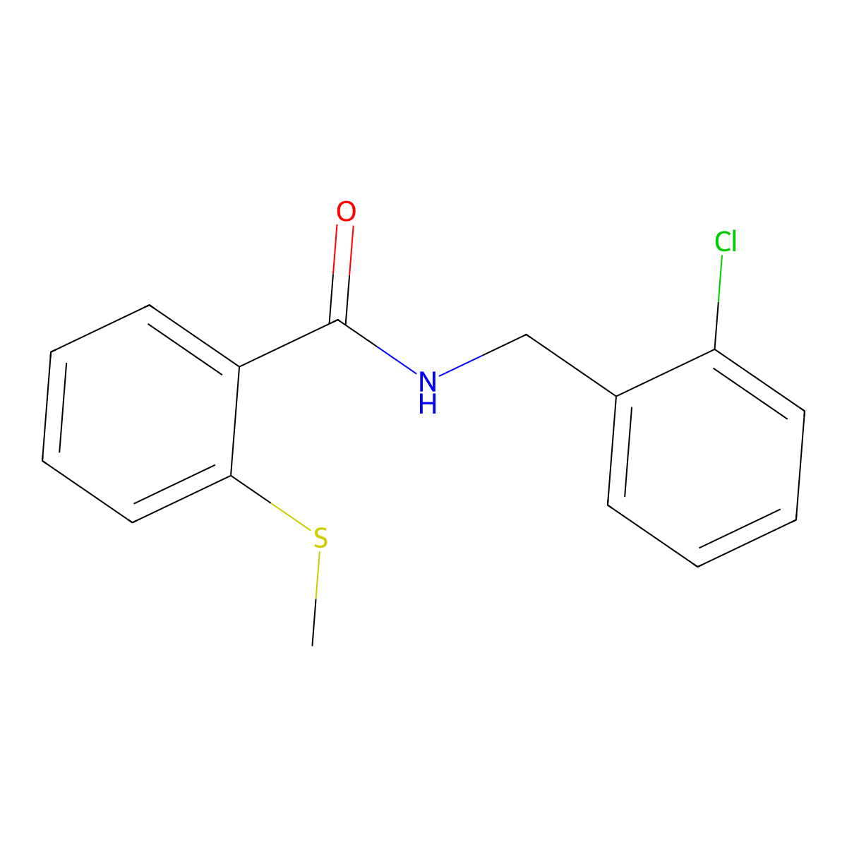 N-(2-chlorobenzyl)-2-(methylsulfanyl)benzamide molecular structure, CAS 827013-88-7