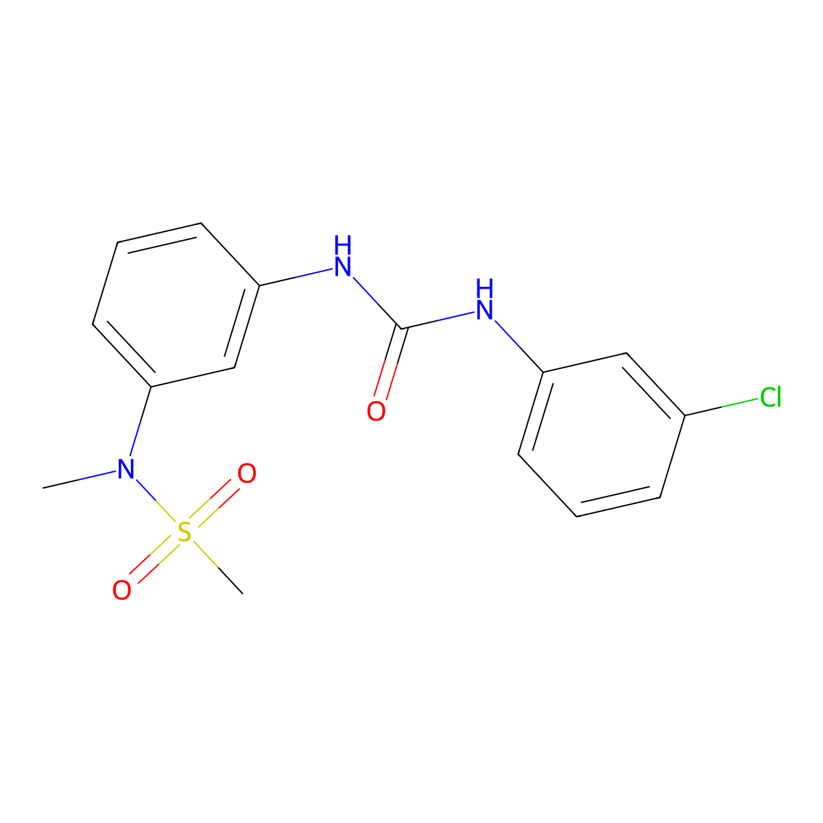 1-(3-Chlorophenyl)-3-[3-[methyl(methylsulfonyl)amino]phenyl]urea molecular structure, CAS 827014-00-6