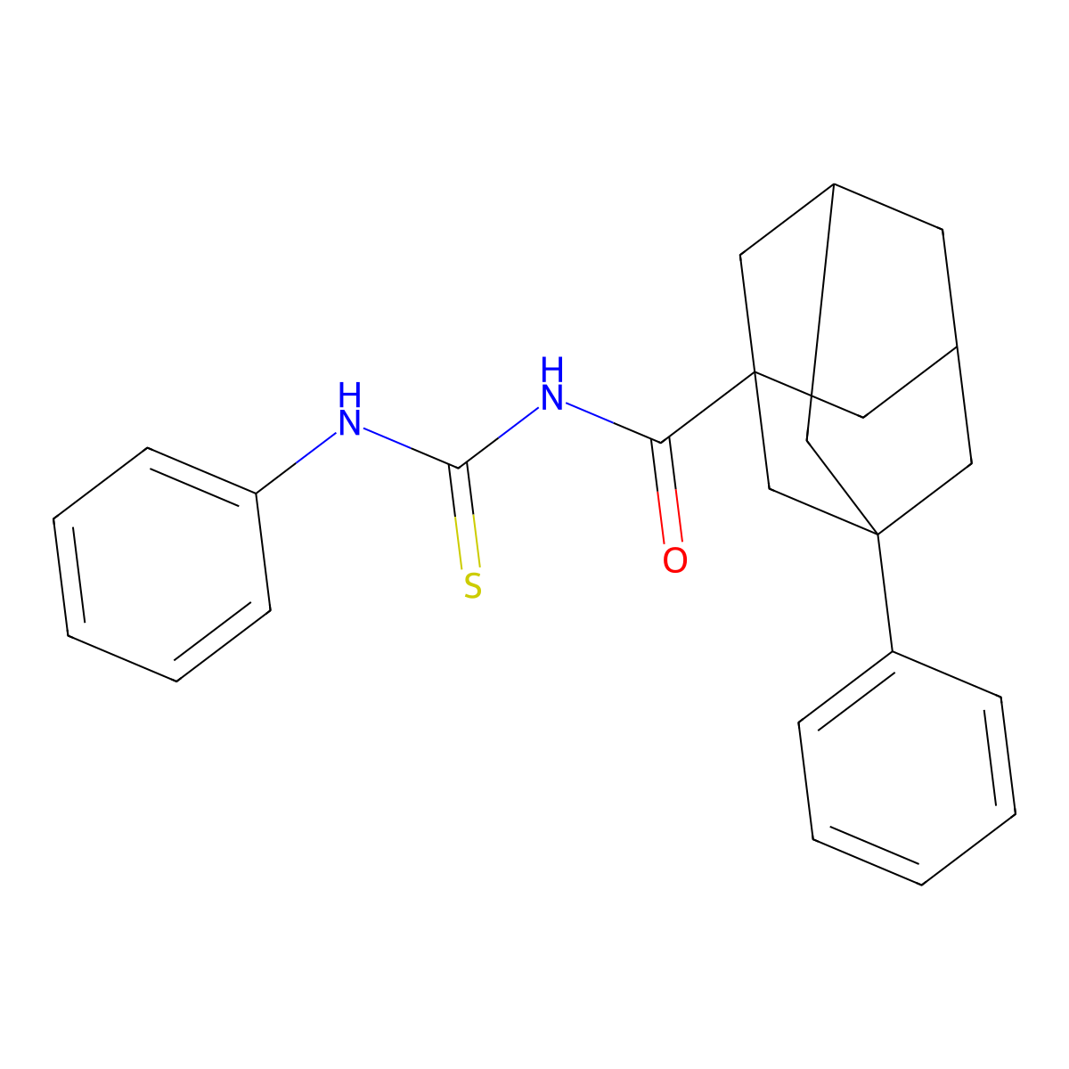 3-phenyl-N-(phenylcarbamothioyl)adamantane-1-carboxamide molecular structure, CAS 827014-01-7