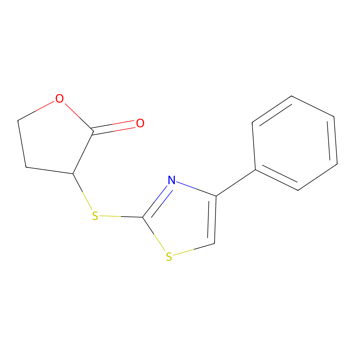 3-[(4-Phenyl-1,3-thiazol-2-yl)sulfanyl]oxolan-2-one molecular structure, CAS 827014-27-7