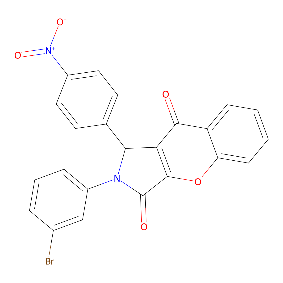 2-(3-bromophenyl)-1-(4-nitrophenyl)-1H-chromeno[2,3-c]pyrrole-3,9-dione molecular structure, CAS 827014-31-3