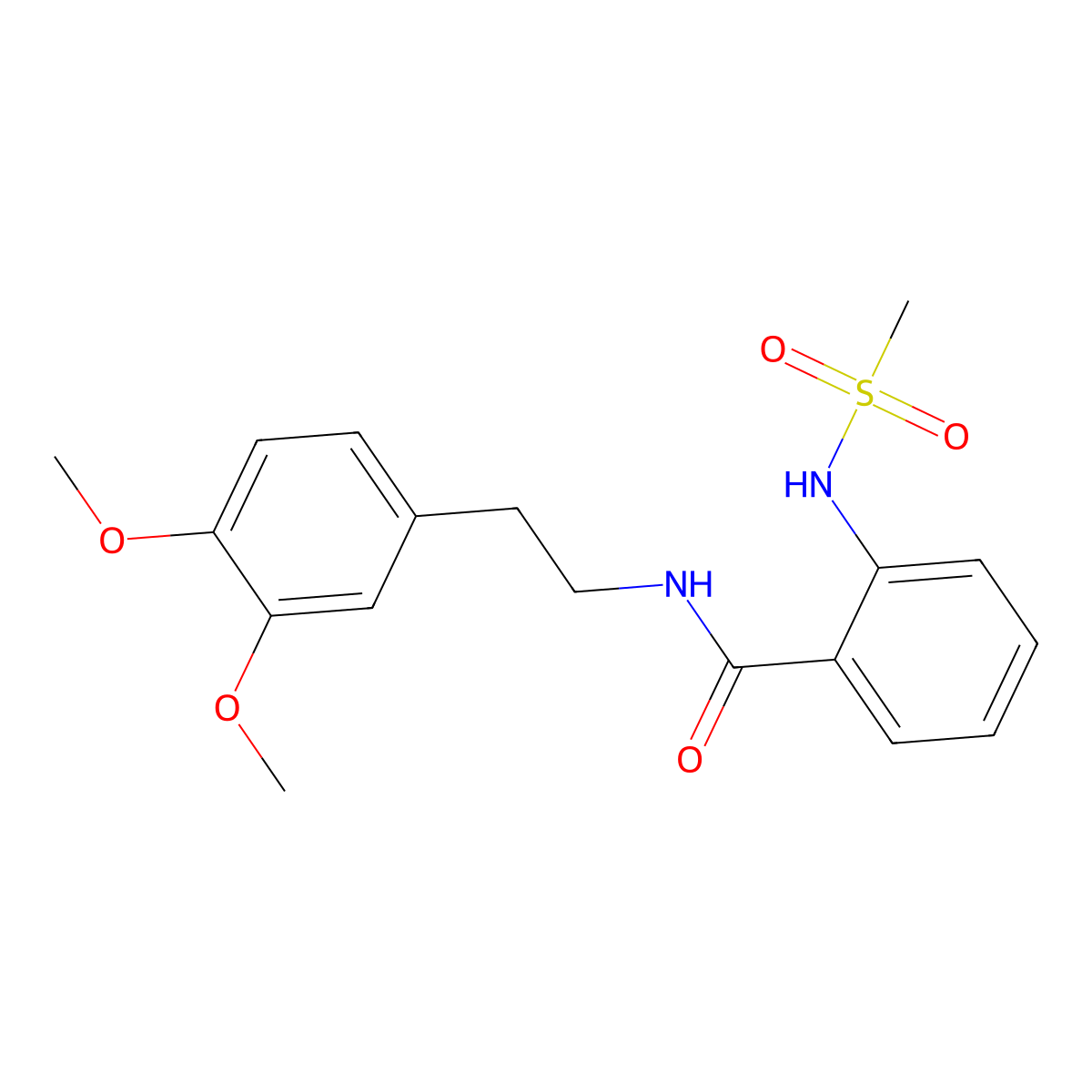 N-[2-(3,4-dimethoxyphenyl)ethyl]-2-(methanesulfonamido)benzamide molecular structure, CAS 827014-38-0