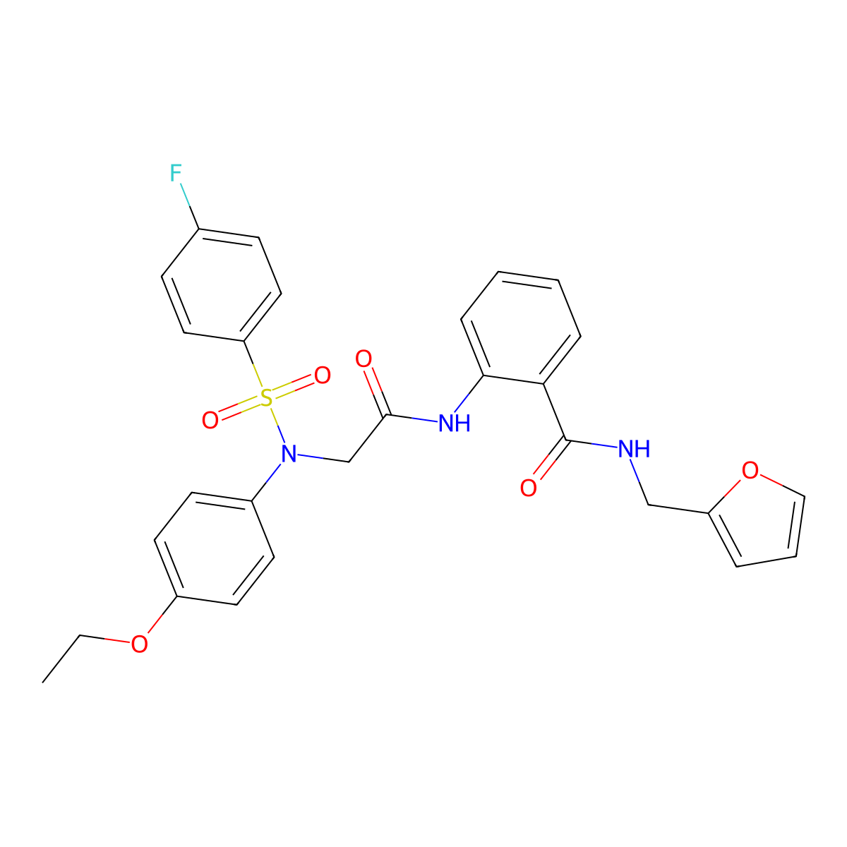 2-[[2-(4-ethoxy-N-(4-fluorophenyl)sulfonylanilino)acetyl]amino]-N-(furan-2-ylmethyl)benzamide molecular structure, CAS 827014-58-4
