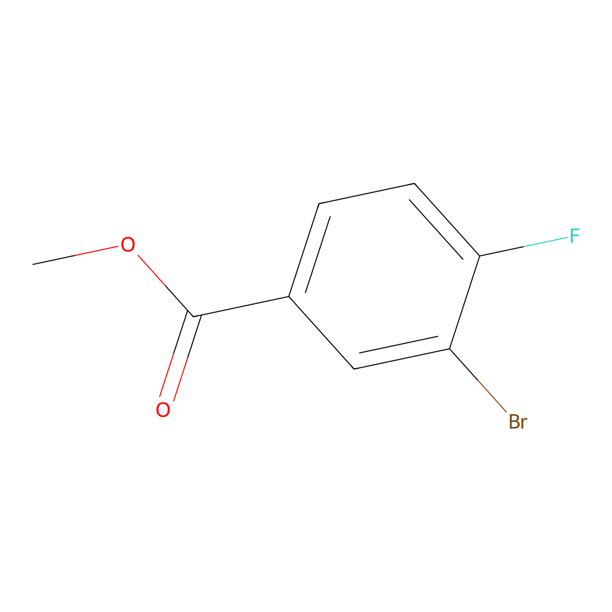Methyl 3-bromo-4-fluorobenzoate molecular structure, CAS 82702-31-6