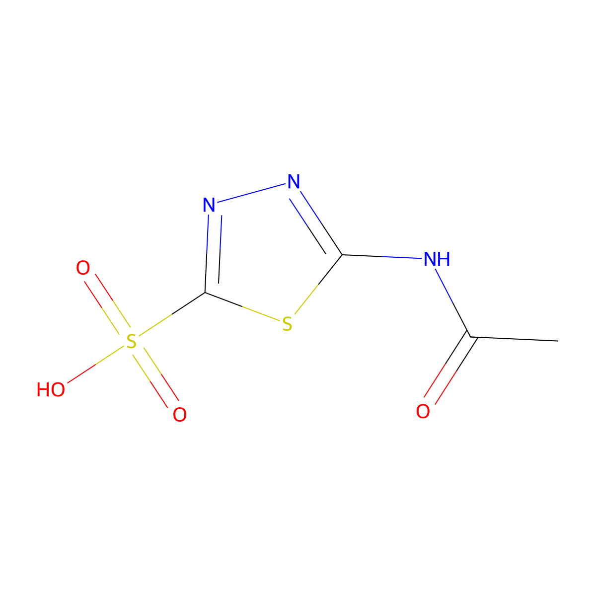 5-Acetamido-1,3,4-thiadiazole-2-sulfonic acid molecular structure, CAS 827026-60-8