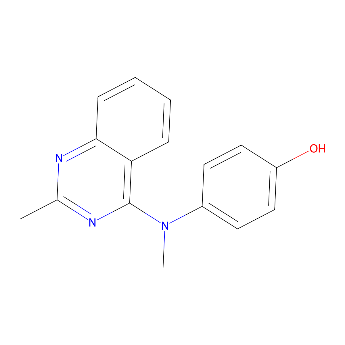 4-(Methyl(2-methylquinazolin-4-yl)amino)phenol molecular structure, CAS 827031-26-5